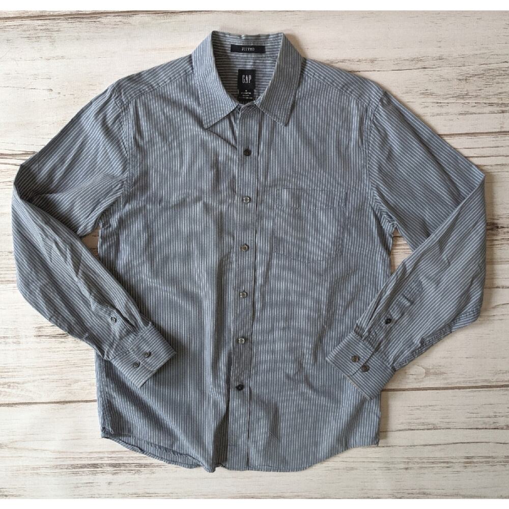 GAP Blue Striped Dress Shirt
